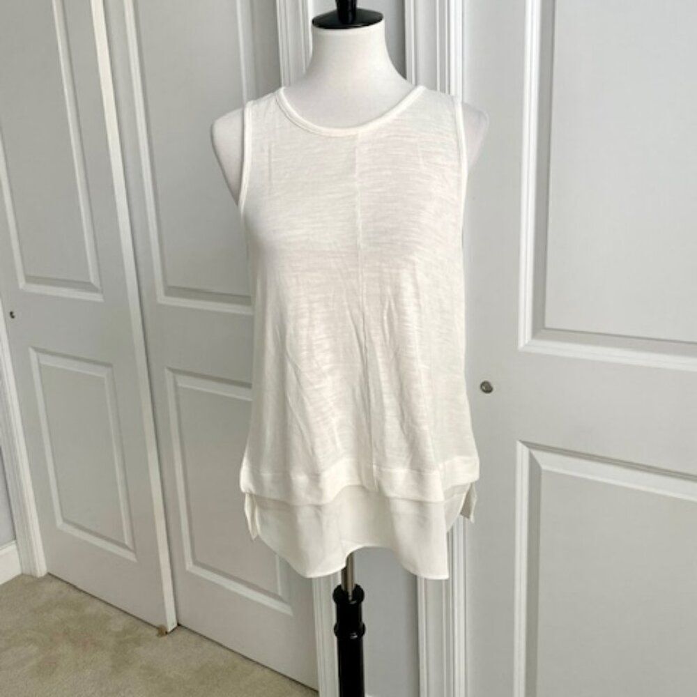 NWT J. Crew White Faux Layered Tank Top Size Large